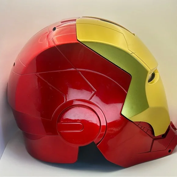Marvel Ironman Helmet LED Light Up Eyes Foam Liner Push Button Opening Front - Picture 4 of 16